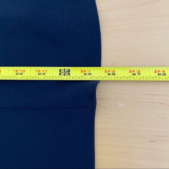 Drew Hannah Navy Ruffle Mock Neck Keyhole Blouse - Picture 13 of 16